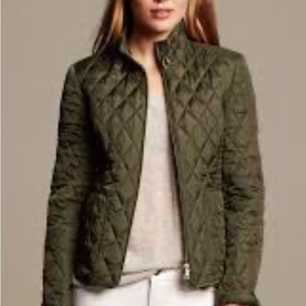Banana Republic Quilted Utility Jacket in Green